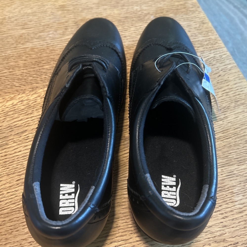 Drew Men's 10M Rome Oxford Shoes Black Leather Lace‎ Up Wingtip NWOB - Picture 4 of 7